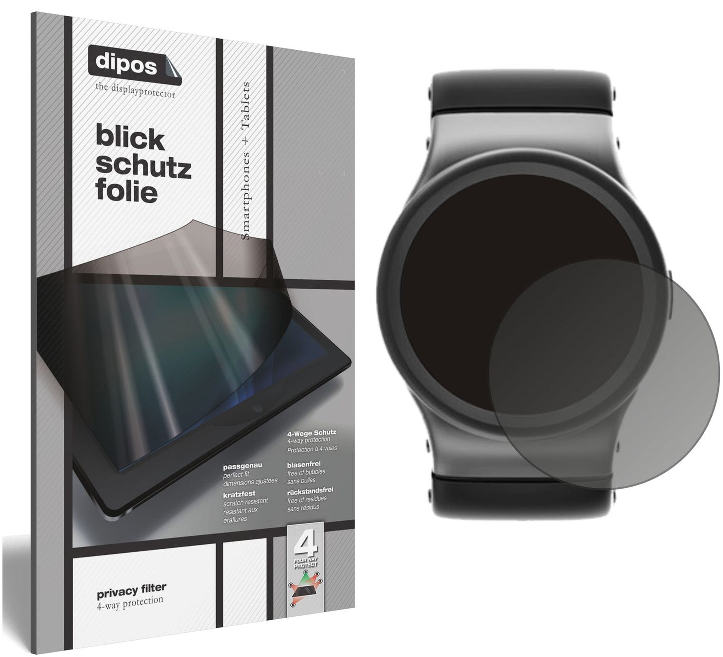 Blickschutzfolie für 36 mm Durchmesser Uhr matt Schutzfolie Privacy