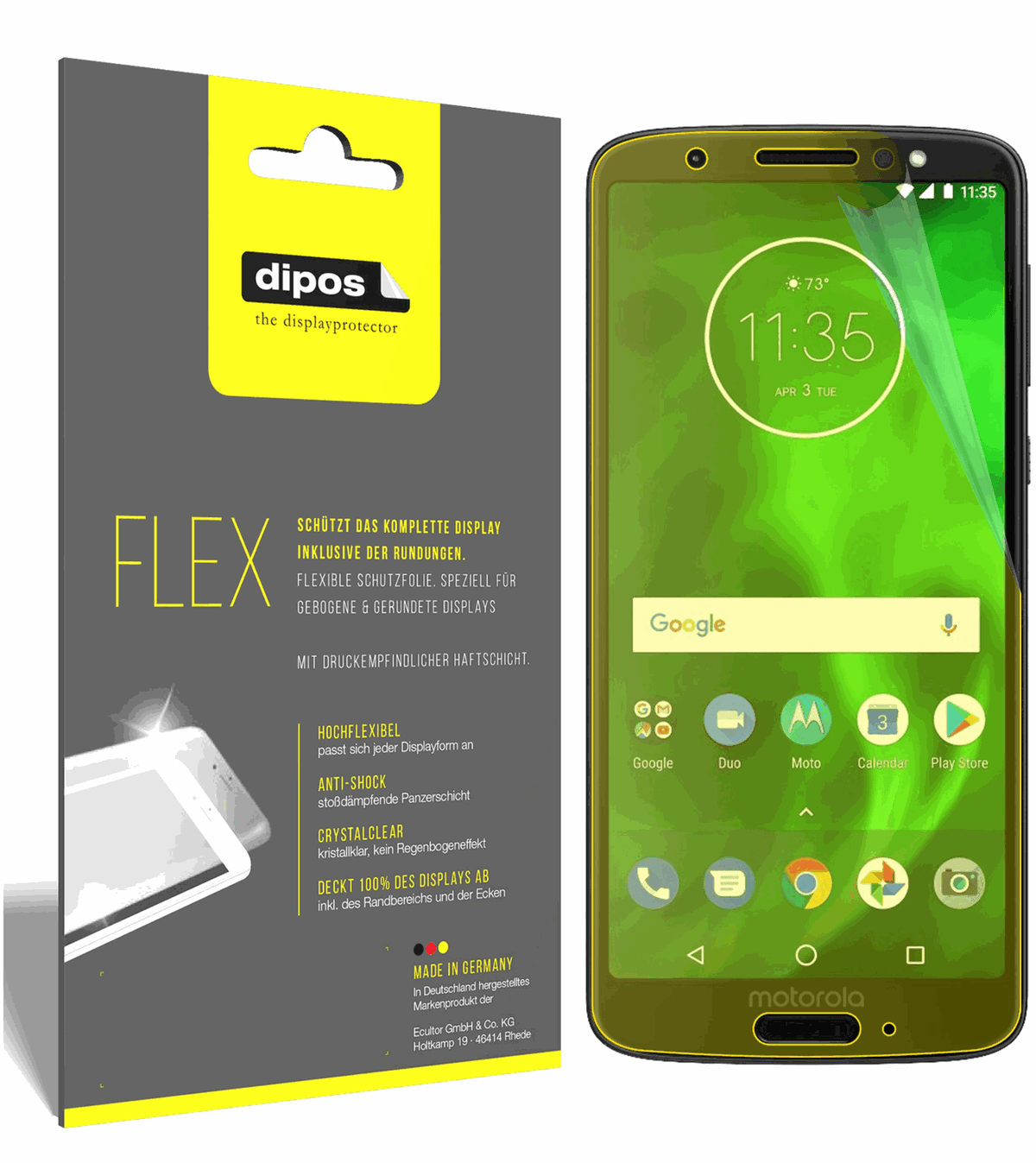 3x 3D Full Cover Schutzfolie für Lenovo Moto G6 Plus