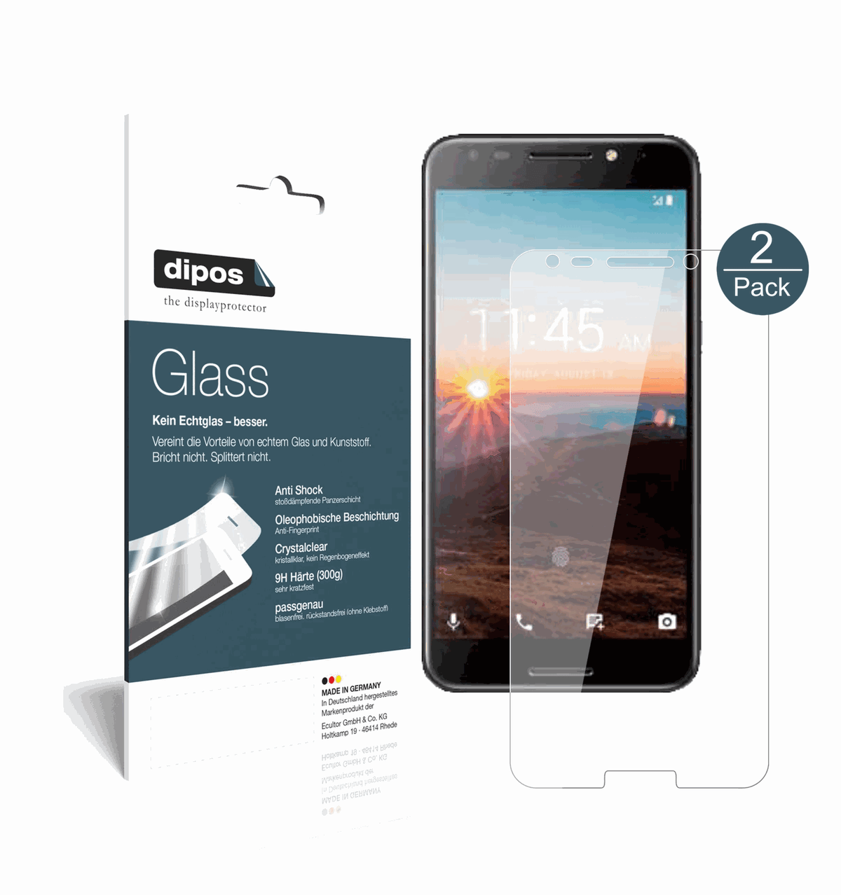 2x 9H Schutzfolie für Alcatel   A7 Panzerfolie
