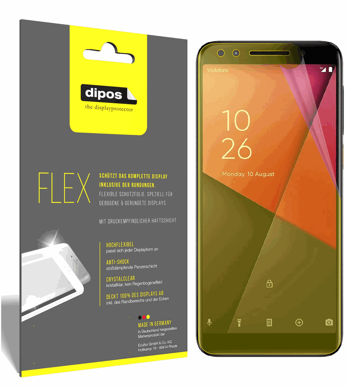3x 3D Full Cover Schutzfolie für Vodafone Smart N9