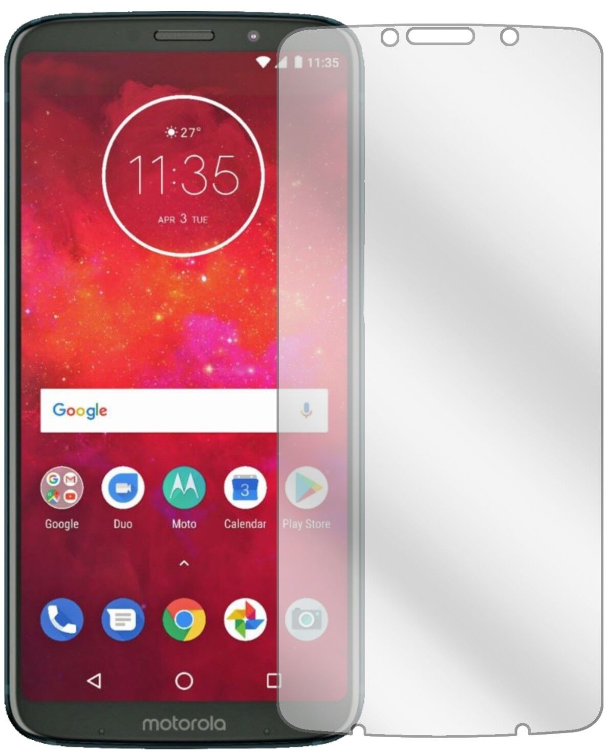 Klare Displayschutzfolie von dipos passend für Motorola Moto Z3 Play, präziser Zuschnitt und blasenfrei montiert