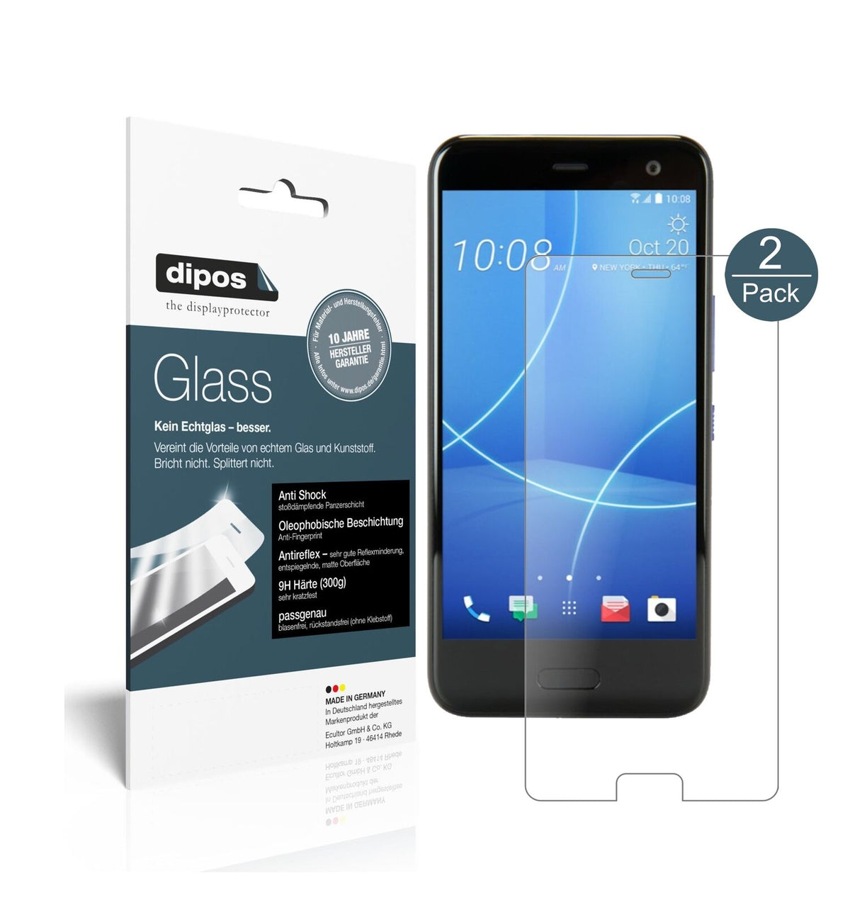 1x 9H Schutzfolie matt für HTC U11 Life Panzerfolie