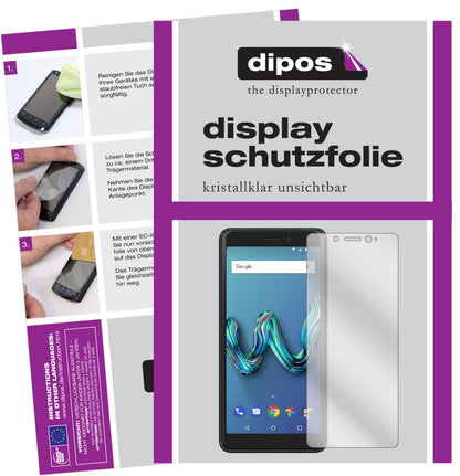 WikoTommy 3 mit aufgebrachter dipos Displayschutzfolie, glasklare Darstellung ohne Einschränkungen