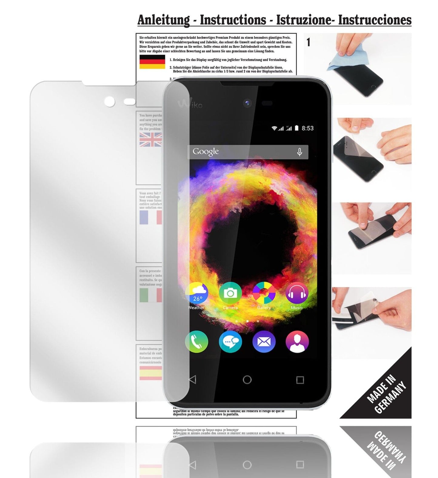6x Schutzfolie klar für Sunset 2 Wiko Display-Schutzfolie