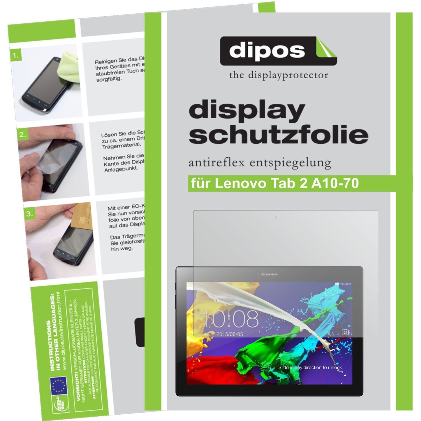 2x Schutzfolie matt für Tab 2 A10-70 Lenovo Display-Schutzfolie