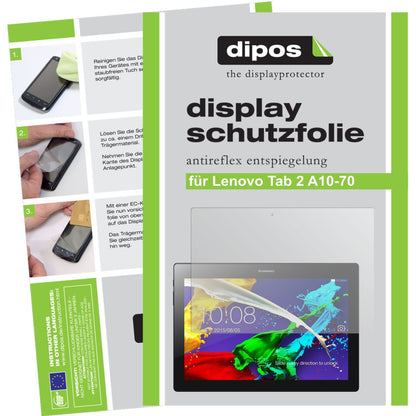 2x Schutzfolie matt für Tab 2 A10-70 Lenovo Display-Schutzfolie