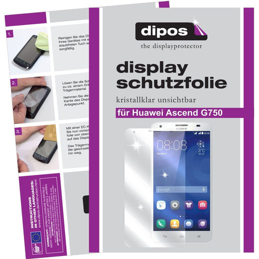 2x Schutzfolie klar für Ascend G750 Huawei Display-Schutzfolie