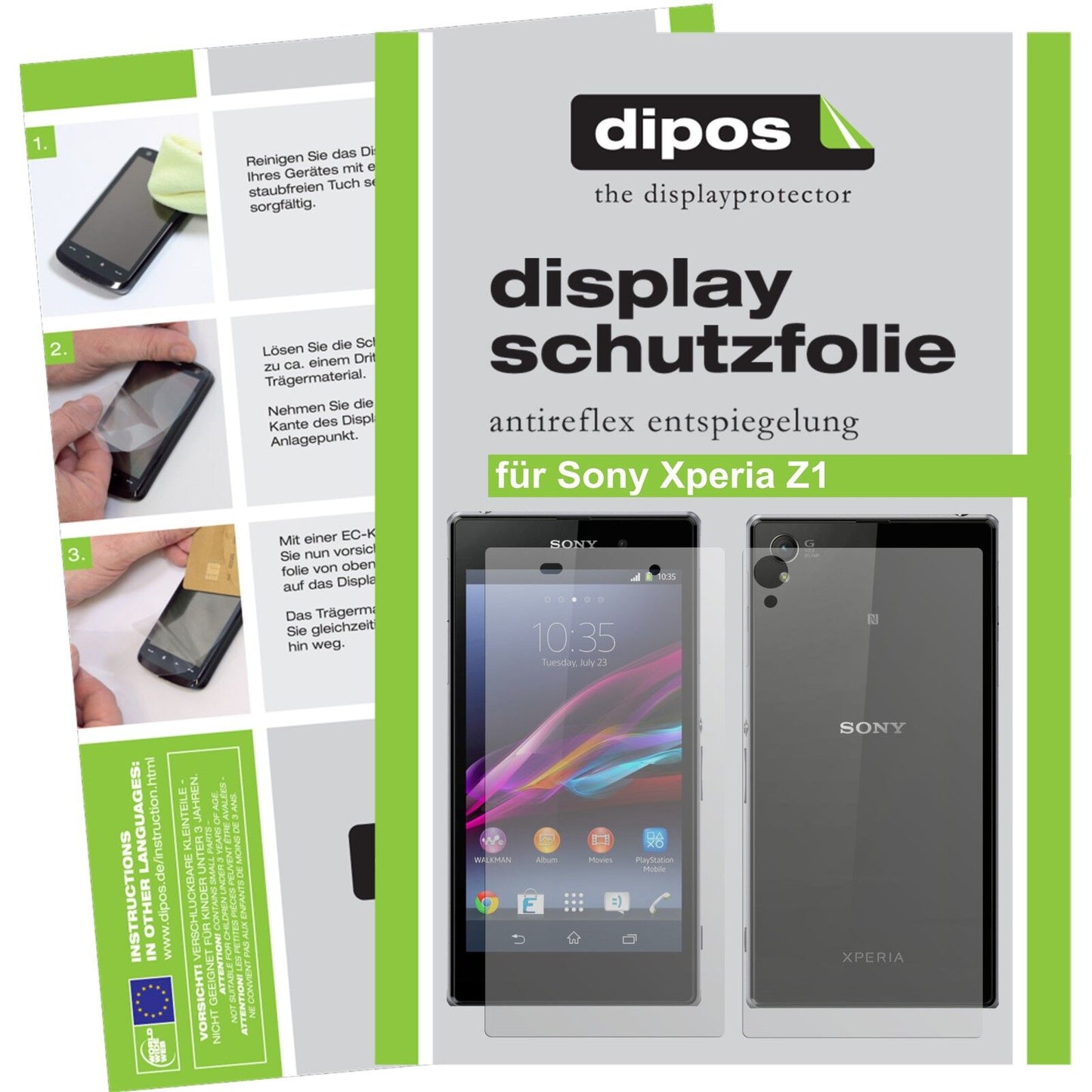 4x Schutzfolie matt für Xperia Z1 Sony Display-Schutzfolie
