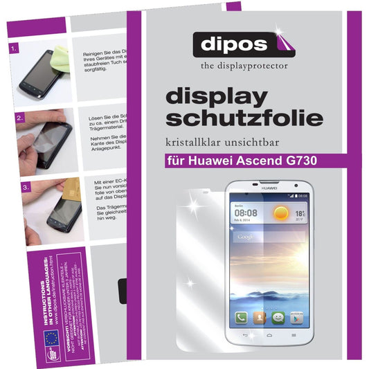 2x Schutzfolie klar für Ascend G730 Huawei Display-Schutzfolie
