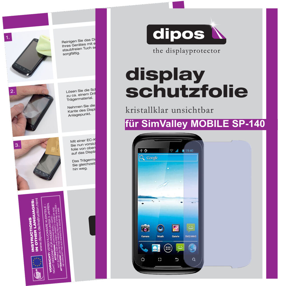 2x Schutzfolie klar für Mobile SP-140 SimValley Display-Schutzfolie