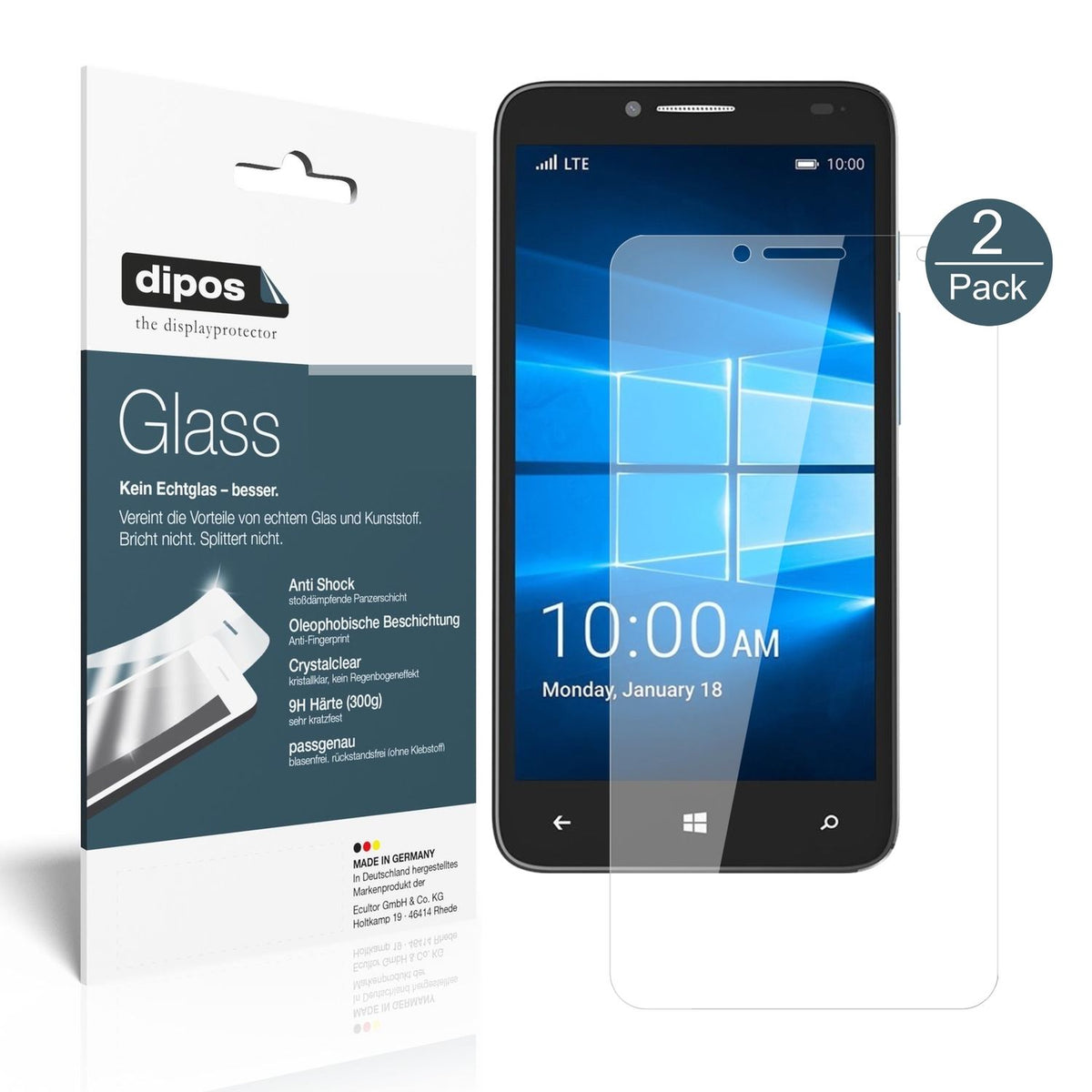 1x 9H Schutzfolie für Alcatel Idol 4 Pro Panzerfolie