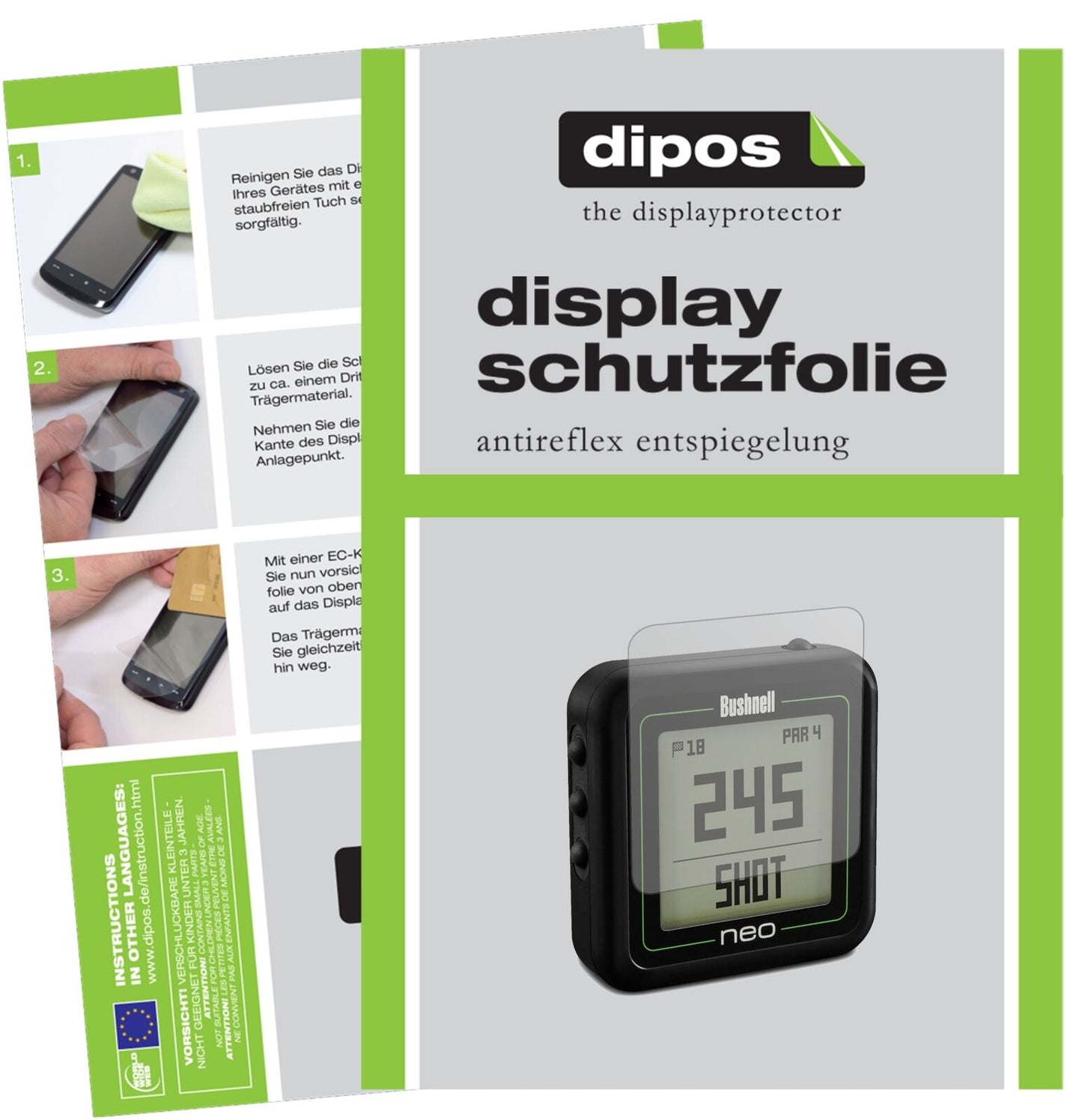 5x Schutzfolie matt für Bushnell Neo Ghost Display-Schutzfolie