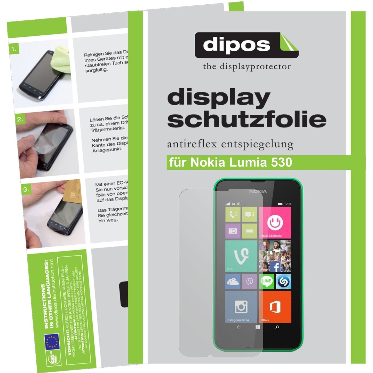 2x Schutzfolie matt für Lumia 530 Nokia Display-Schutzfolie