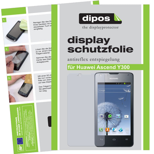 2x Schutzfolie matt für Ascend Y300 Huawei Display-Schutzfolie