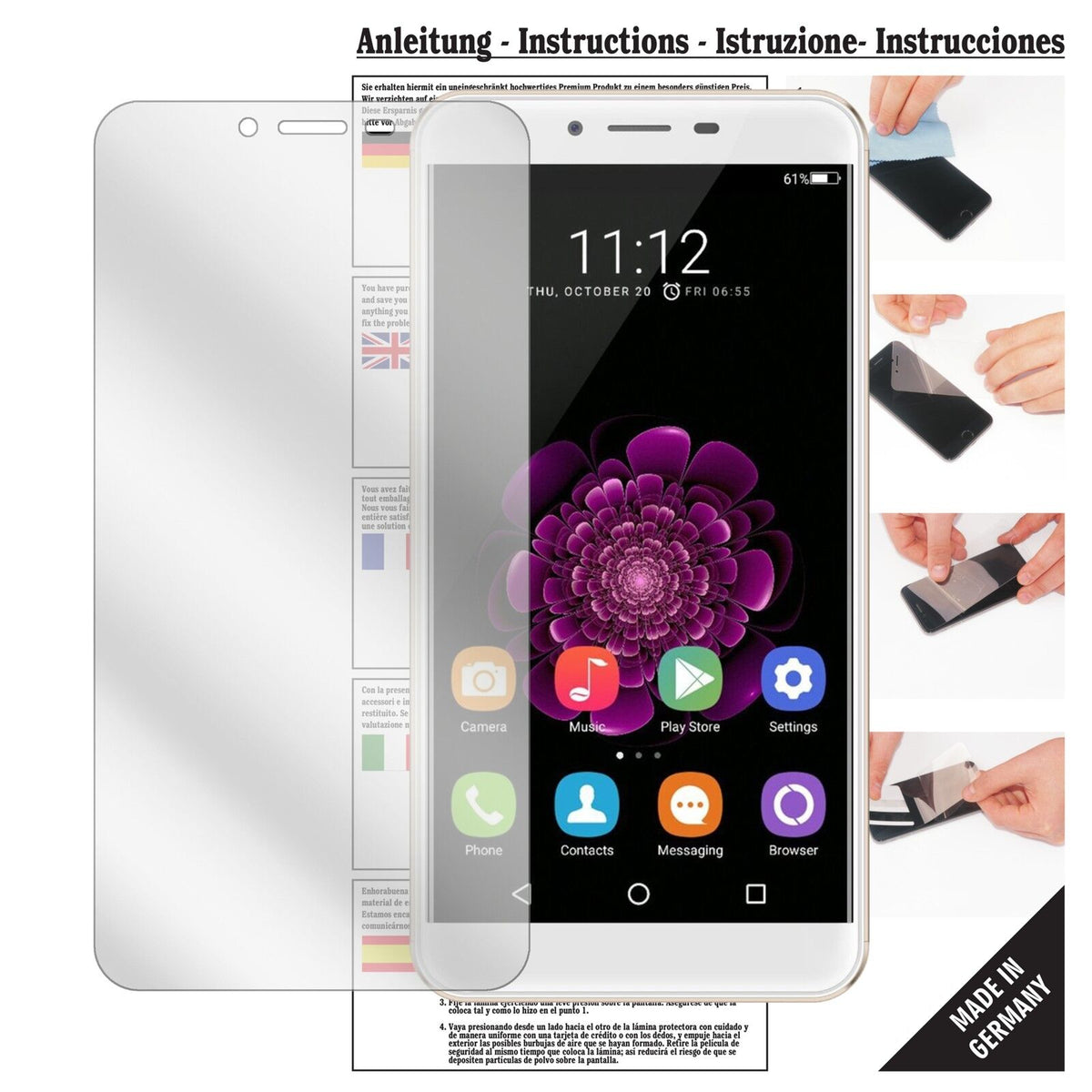 6x Schutzfolie klar für Oukitel U15S Display-Schutzfolie