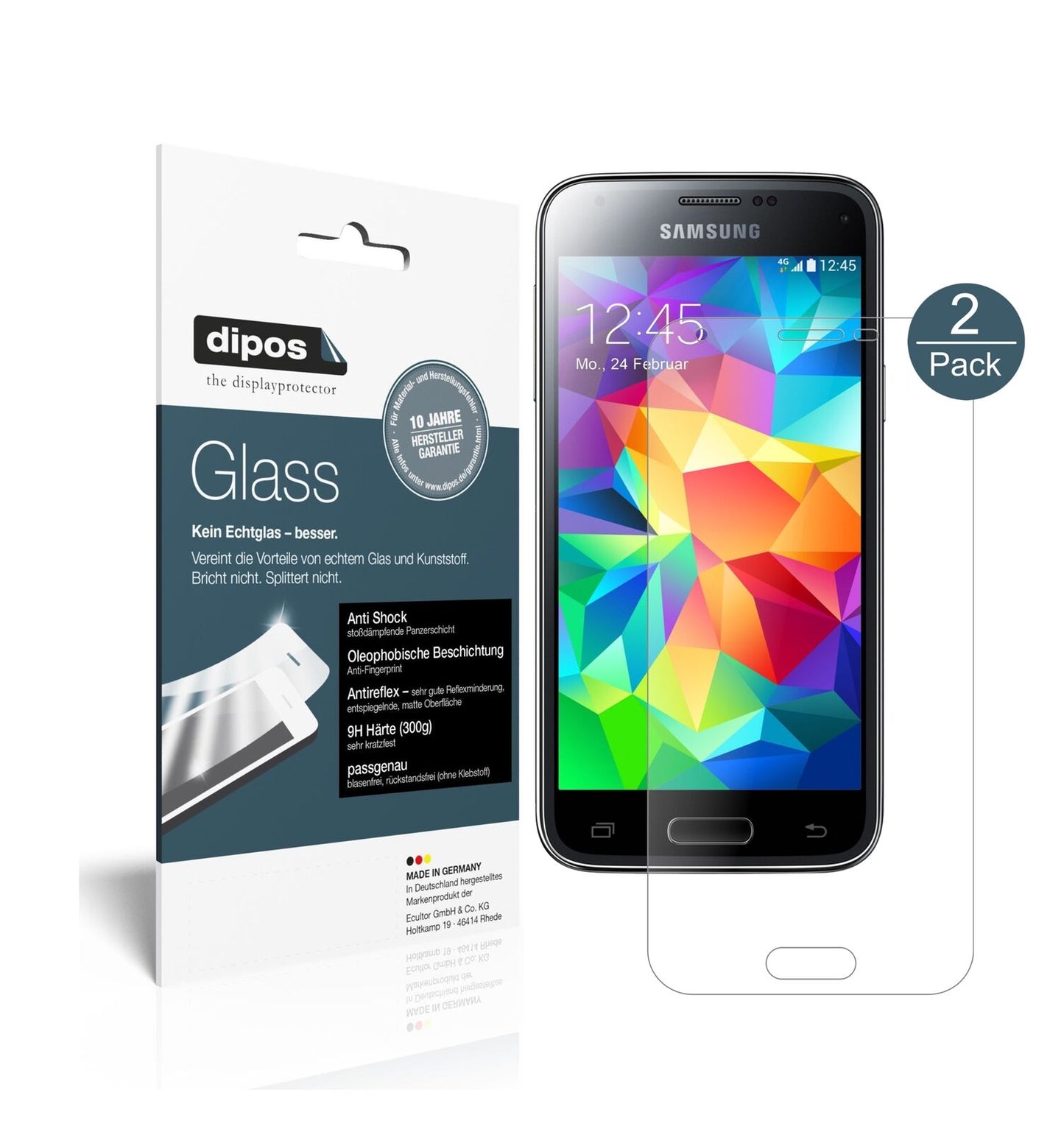1x 9H Schutzfolie matt für Samsung Galaxy S5 Mini Panzerfolie