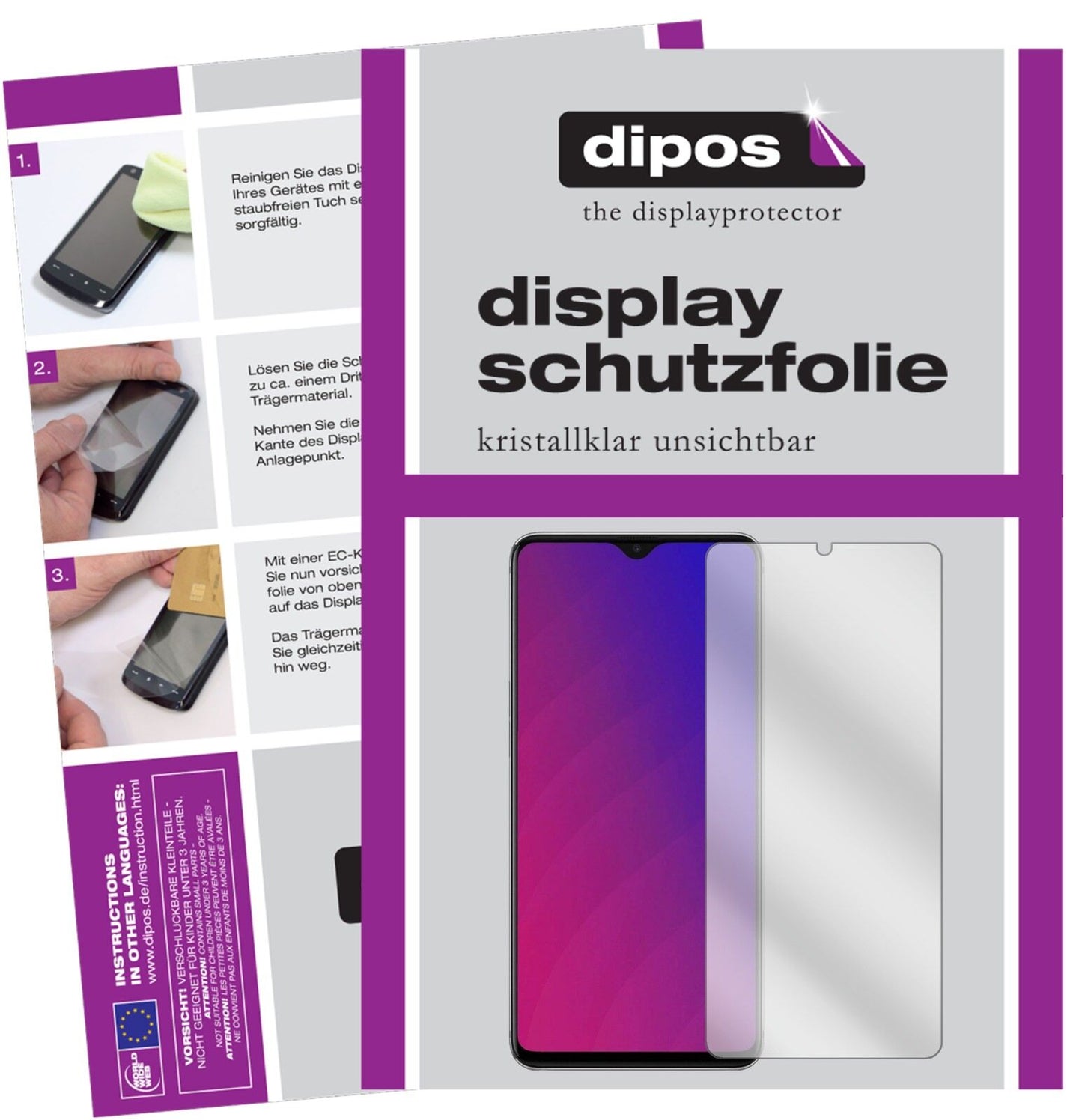 1x Schutzfolie klar für Oppo F9 Pro Display-Schutzfolie