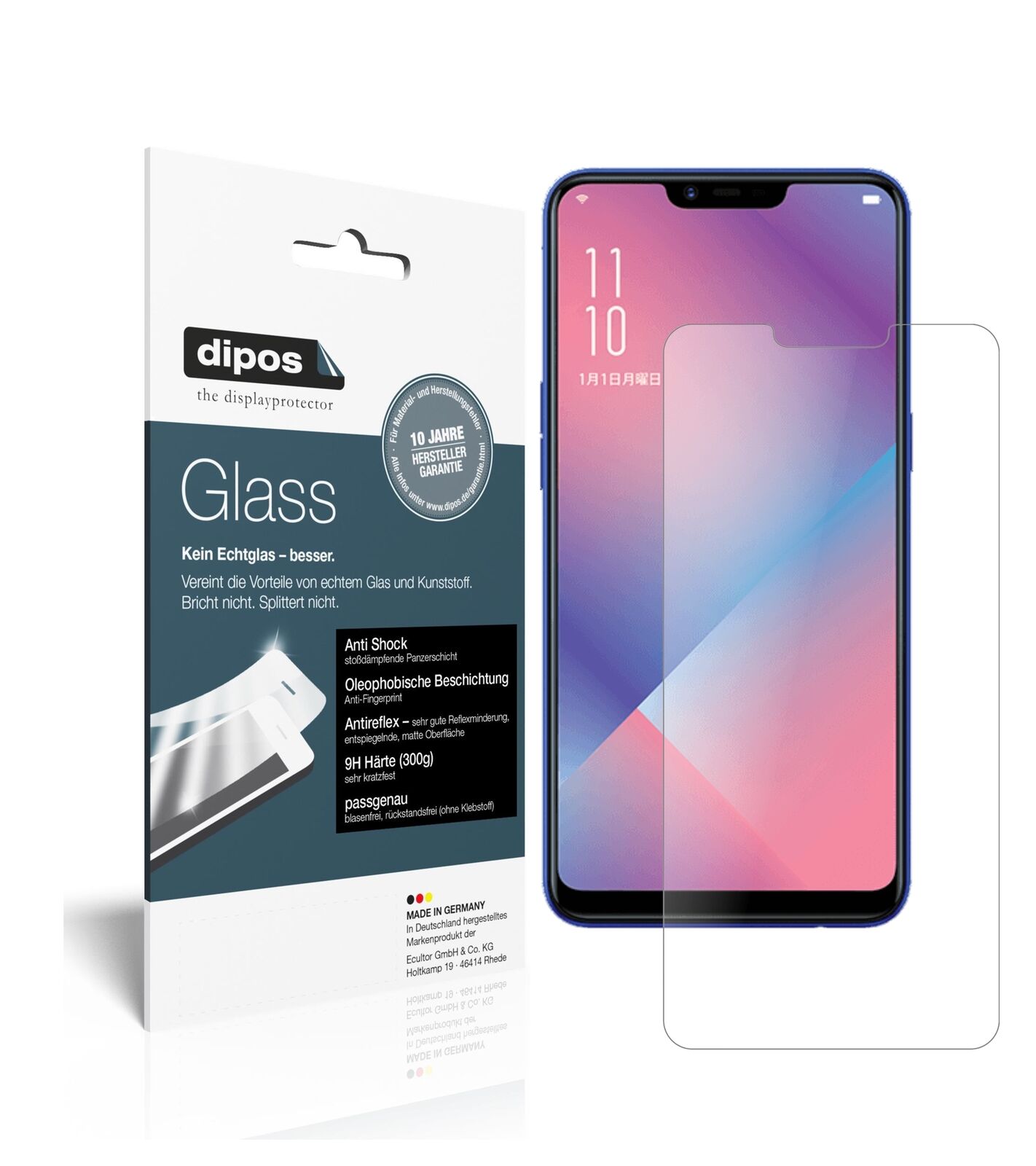 1x 9H Schutzfolie matt für Oppo R15 Neo Panzerfolie