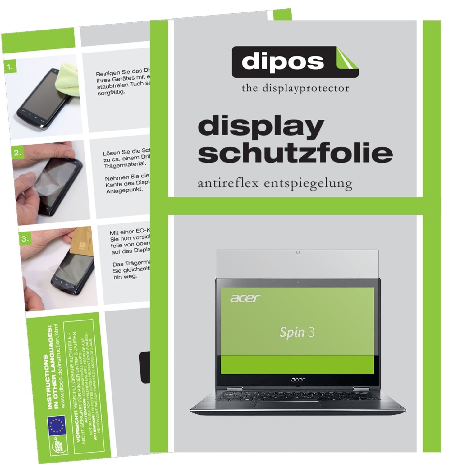 1x Schutzfolie matt für Acer Spin 3 SP314-51-548L Display-Schutzfolie