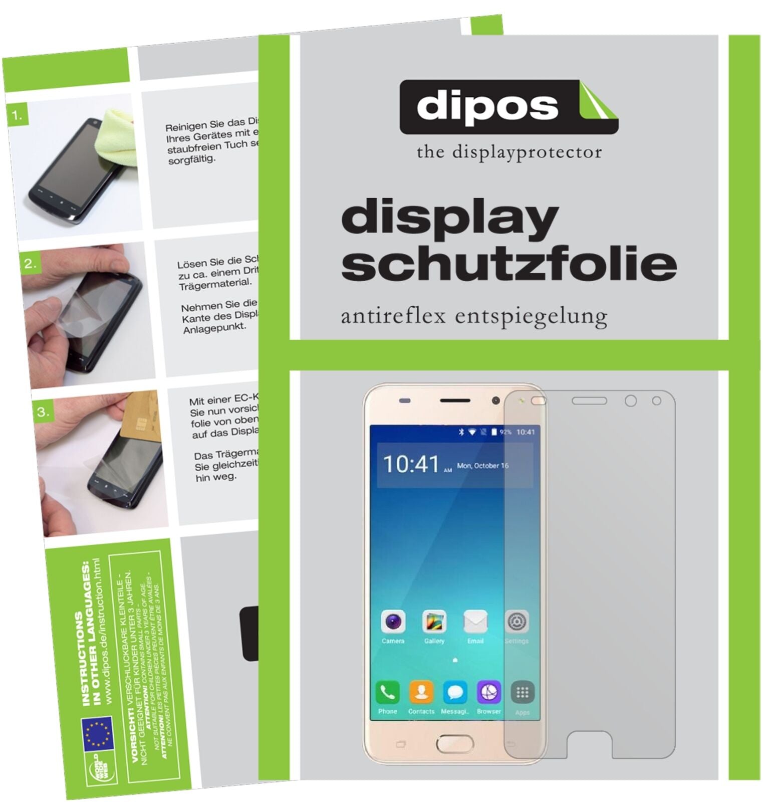 GooweelS11 mit aufgebrachter dipos Displayschutzfolie, die lästige Fingerabdrücke minimiert