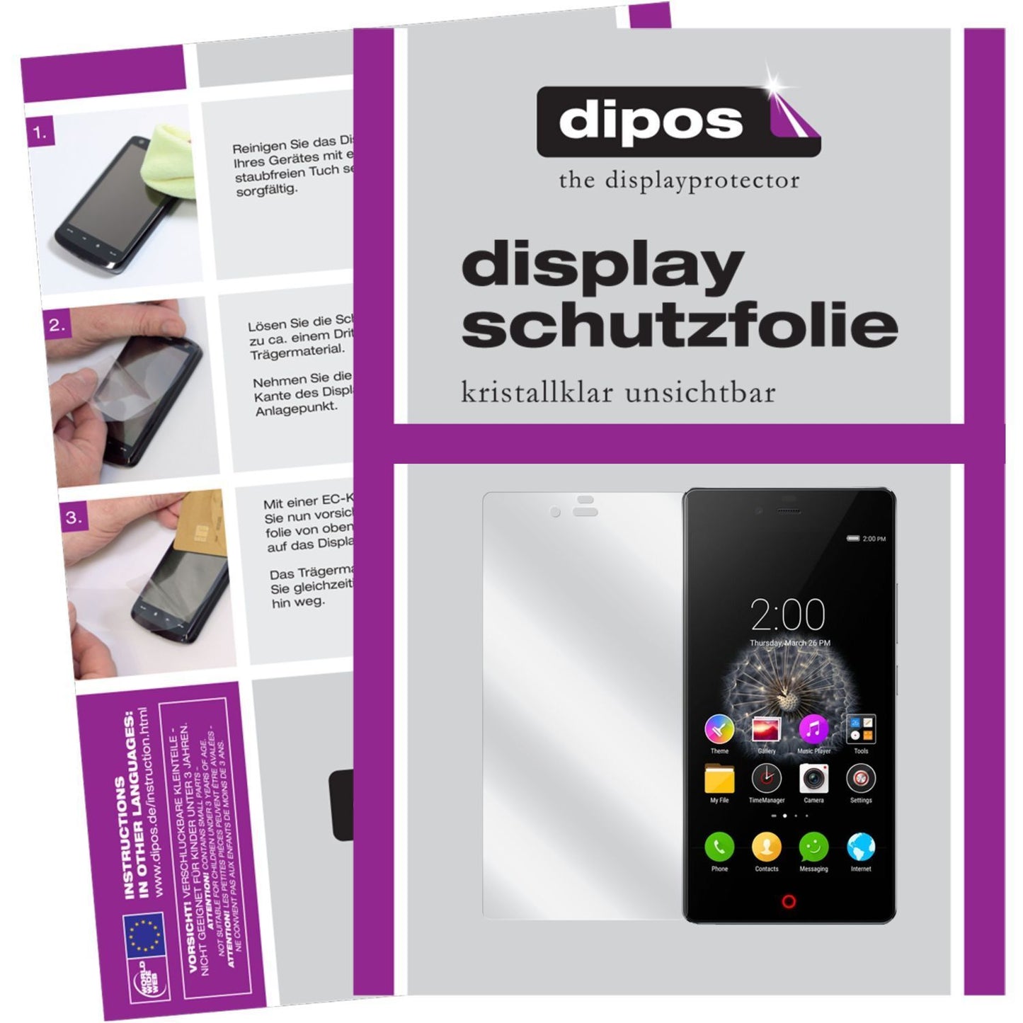 6x Schutzfolie klar für Nubia Z9 Mini ZTE Display-Schutzfolie