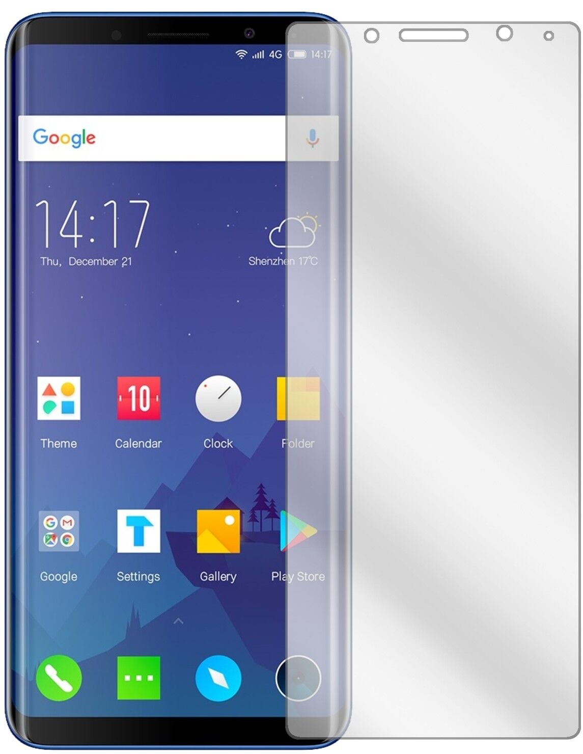 Klare Displayschutzfolie von dipos passend für Elephone U, präziser Zuschnitt und blasenfrei montiert