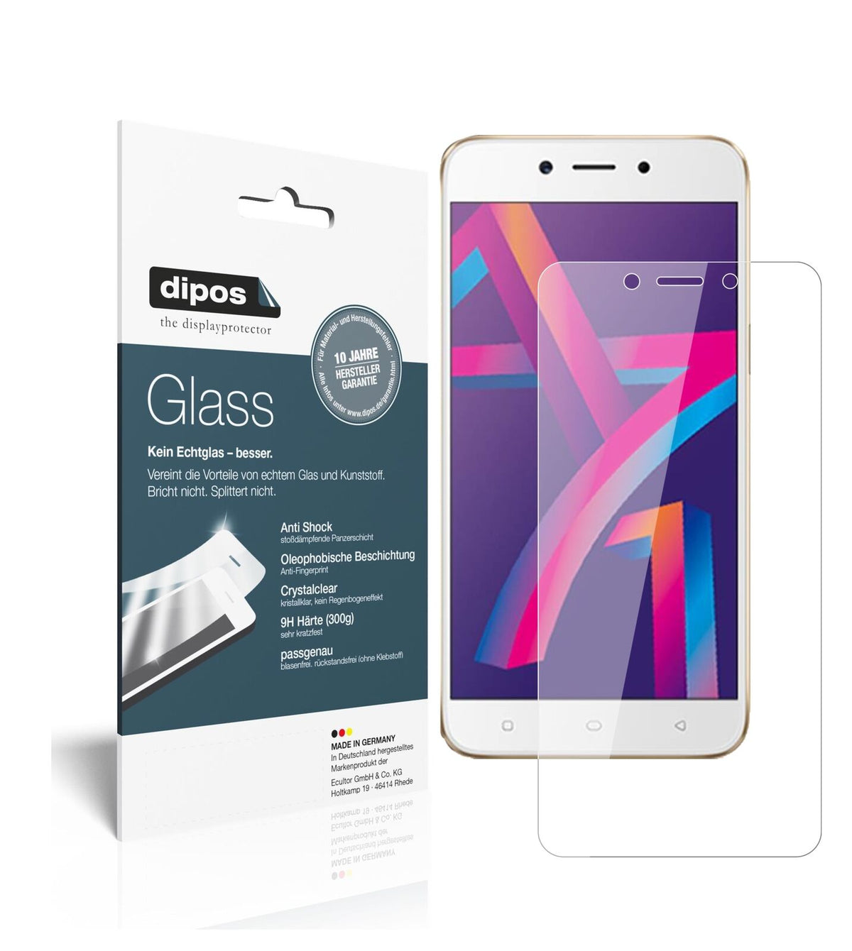 1x 9H Schutzfolie für Oppo A71 2018 Panzerfolie