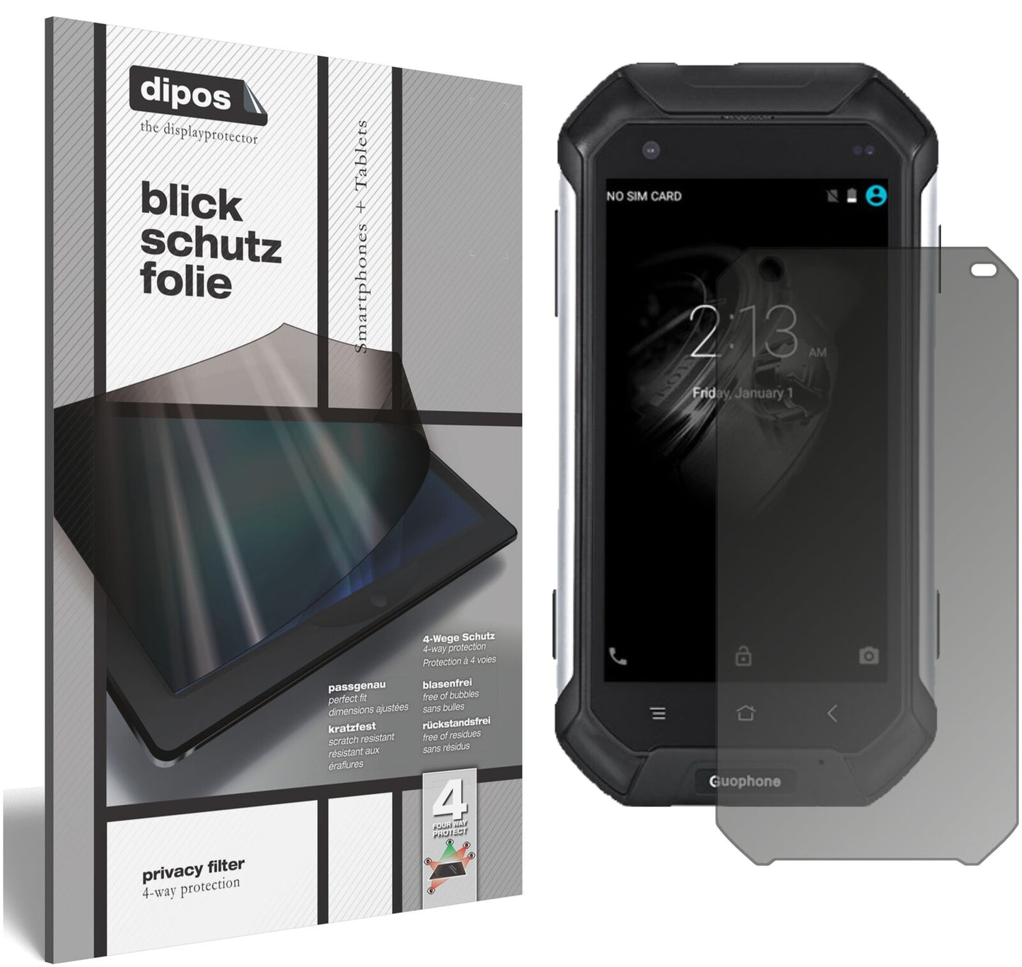 Blickschutzfolie für Guophone V19 matt Schutzfolie Privacy