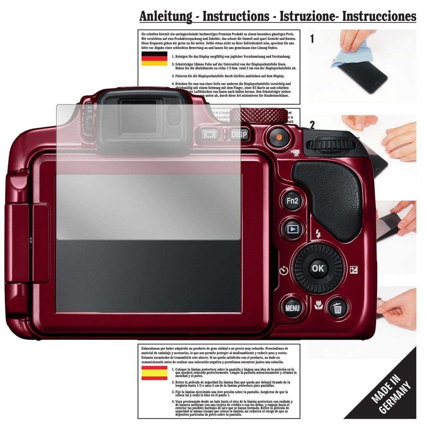 6x Schutzfolie klar für Nikon Coolpix B700 Display-Schutzfolie