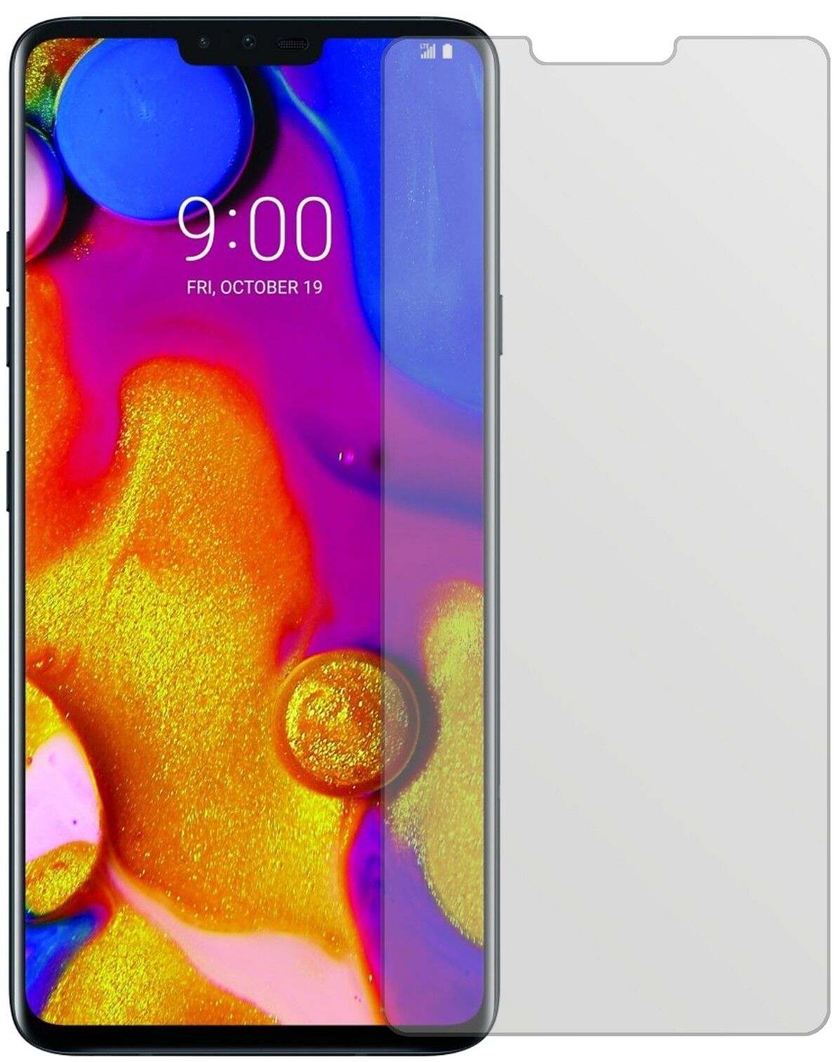Matte Displayschutzfolie von dipos passend für LG V40 ThinQ, präziser Zuschnitt und blasenfrei montiert