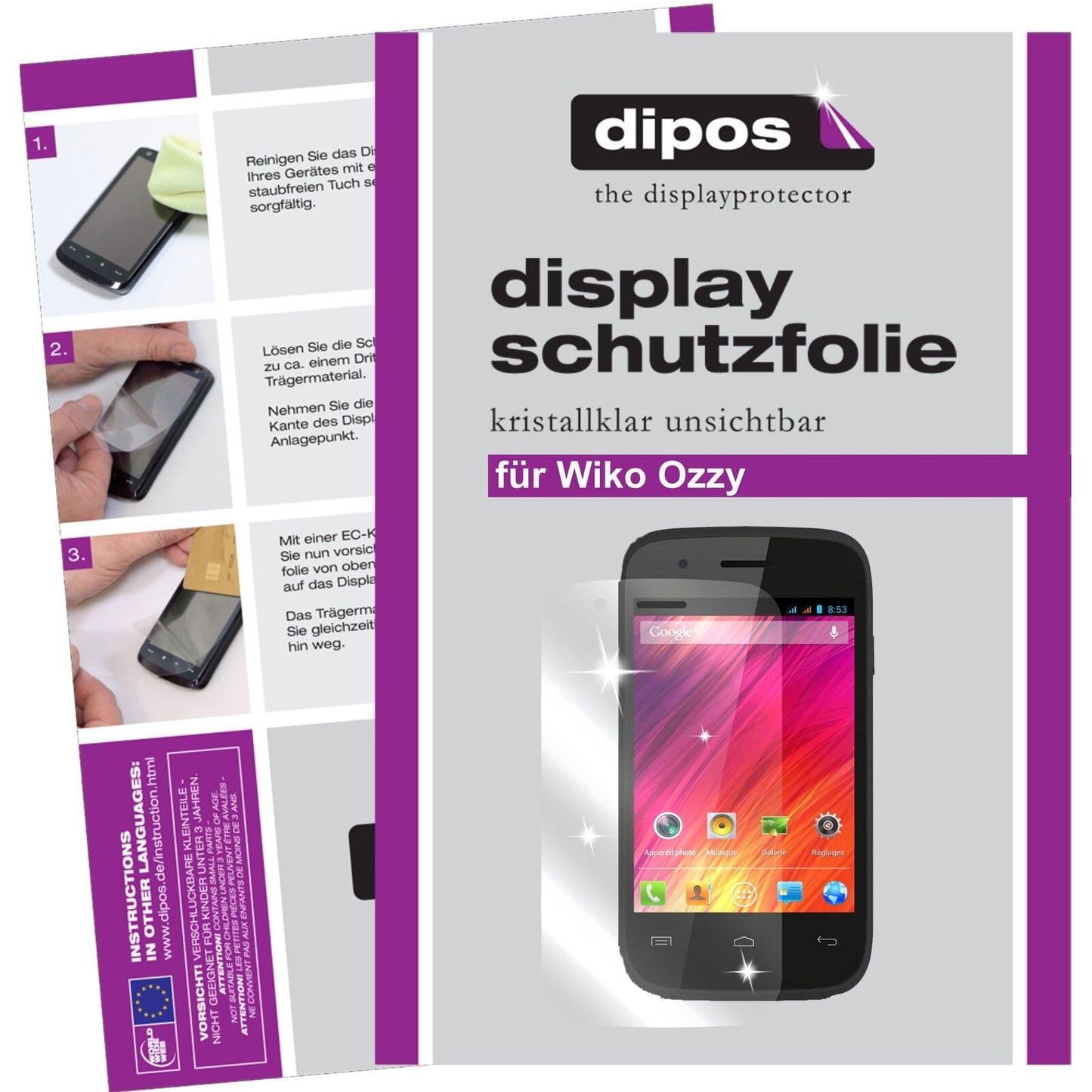 2x Schutzfolie klar für Ozzy Wiko Display-Schutzfolie