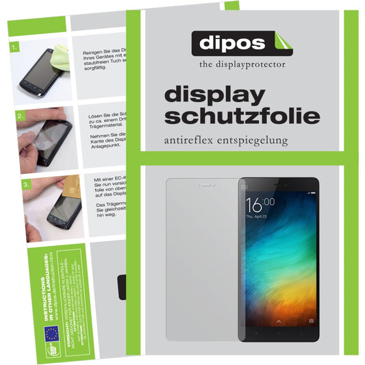 Matte Displayschutzfolie von dipos passend für Mi4i Xiaomi, präziser Zuschnitt und blasenfrei montiert