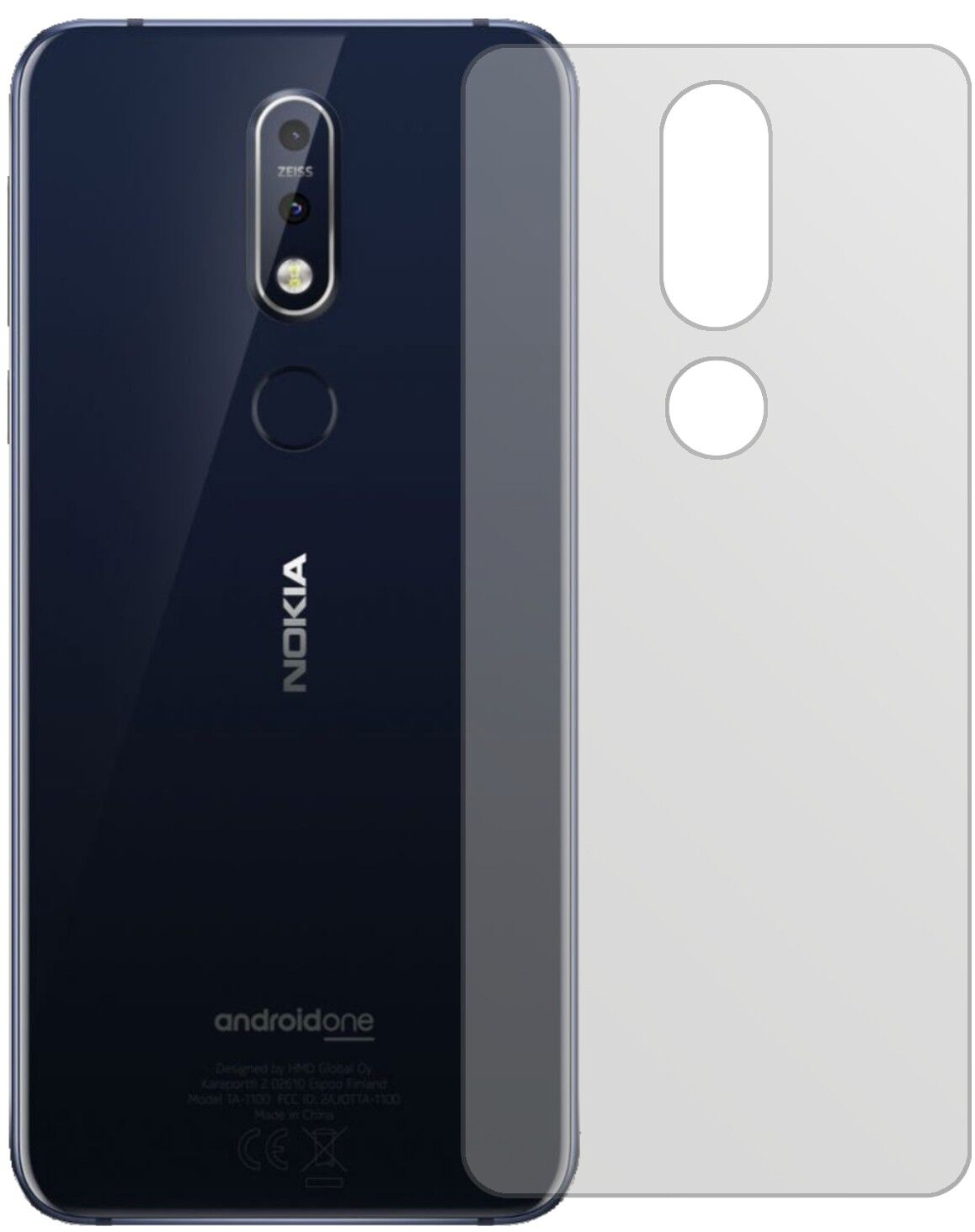 5x Schutzfolie matt für Nokia 7.1 Rückseite Display-Schutzfolie