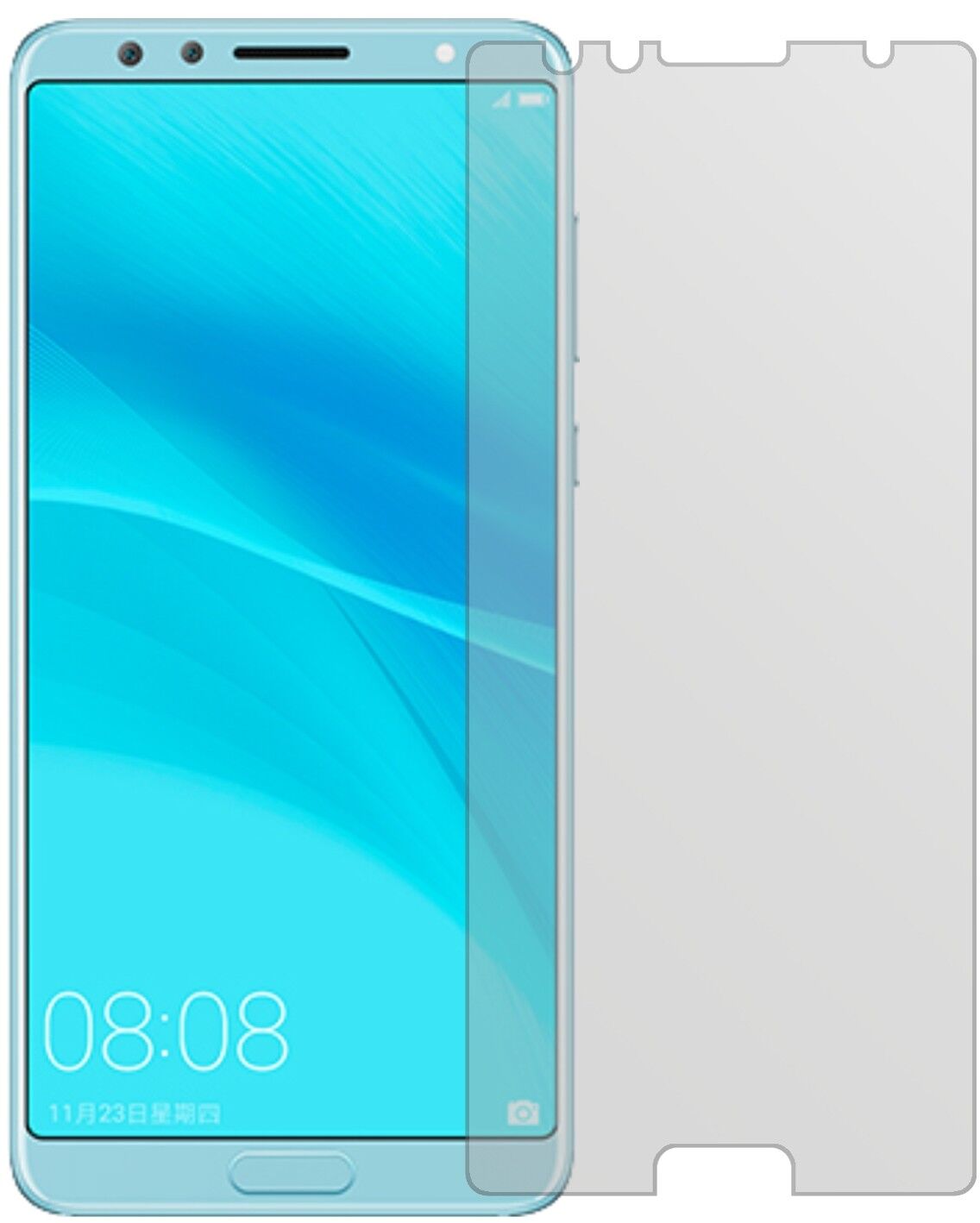 Matte Displayschutzfolie von dipos passend für Huawei Nova 2S, präziser Zuschnitt und blasenfrei montiert