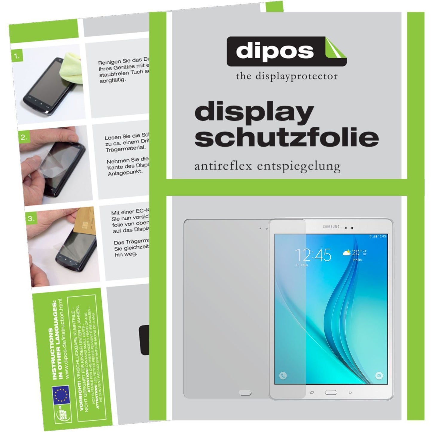 3x Schutzfolie matt für Galaxy Tab A T550N Samsung Display-Schutzfolie