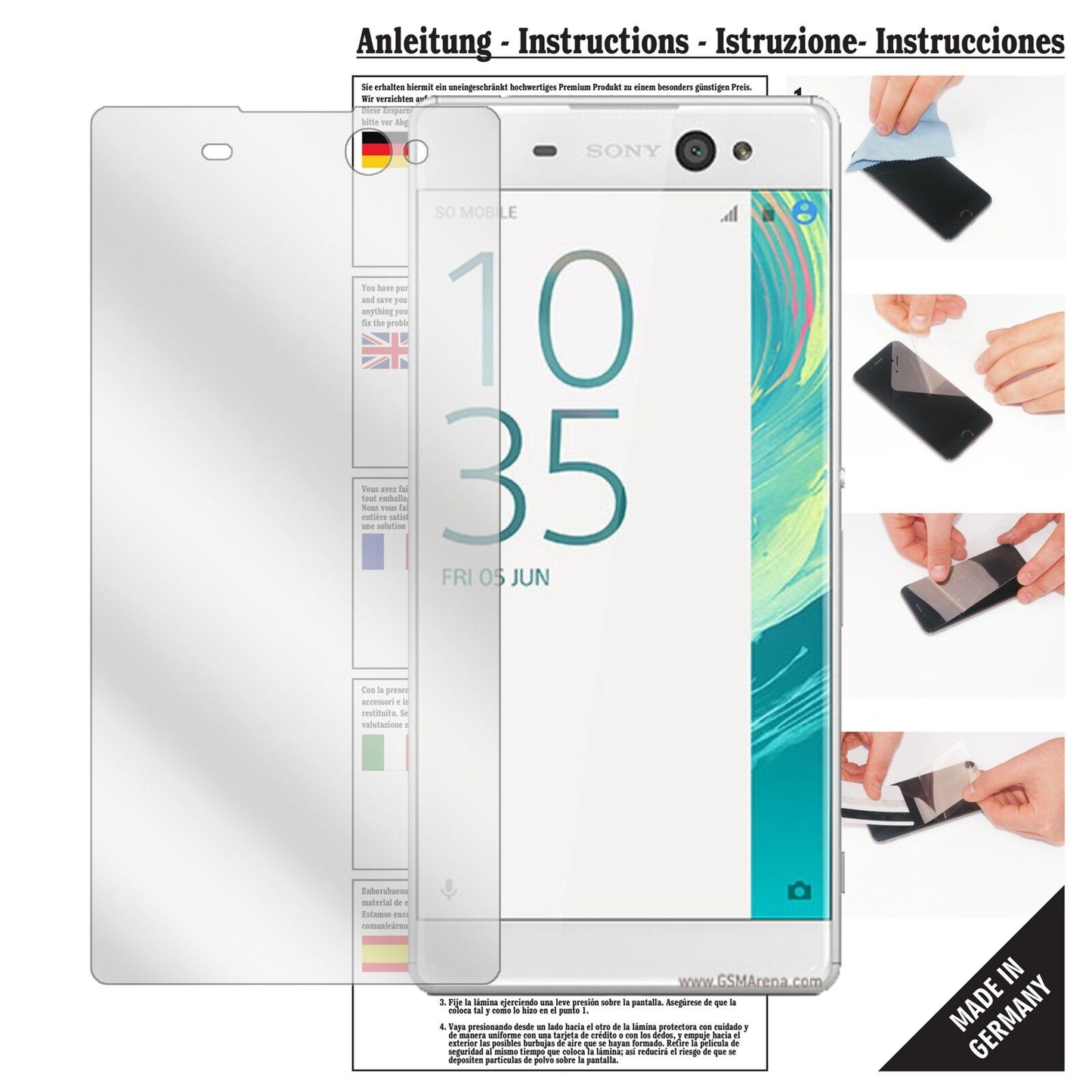 6x Schutzfolie klar für Sony Xperia XA Ultra Display-Schutzfolie