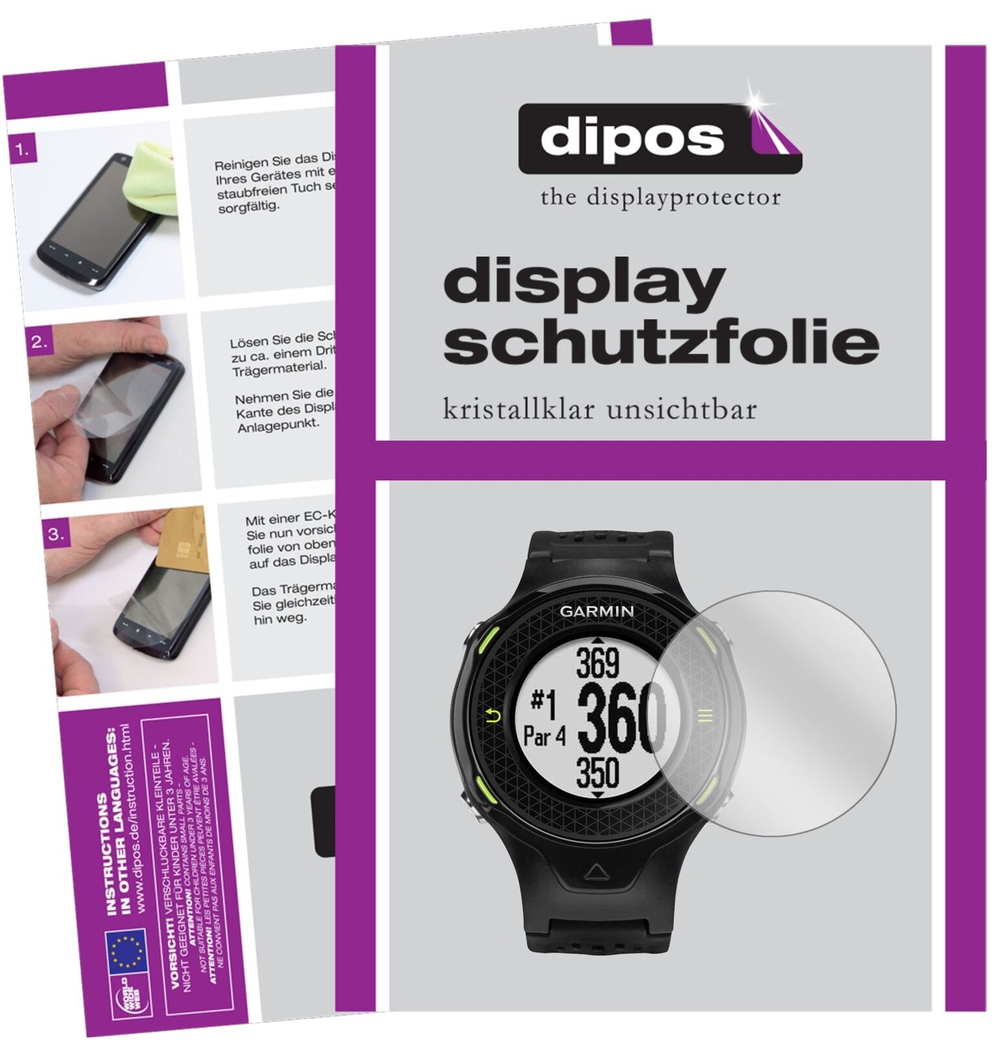 5x Schutzfolie klar für Garmin Approach S4 Display-Schutzfolie
