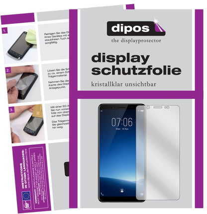 VivoV7 mit aufgebrachter dipos Displayschutzfolie, glasklare Darstellung ohne Einschränkungen