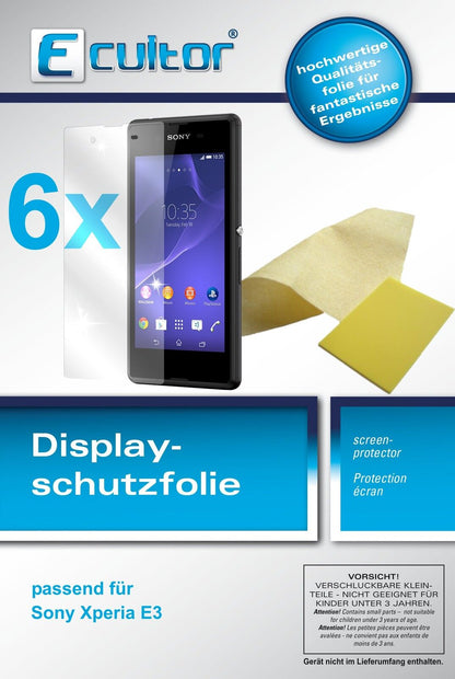 6x Schutzfolie klar für Xperia E3 Sony Display-Schutzfolie