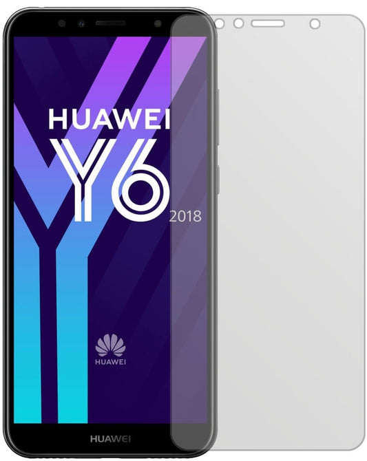 Matte Displayschutzfolie von dipos passend für Huawei Y6 (2018), präziser Zuschnitt und blasenfrei montiert