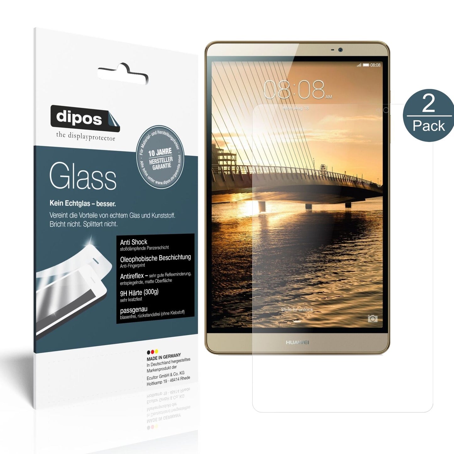 1x 9H Schutzfolie matt für Huawei Mediapad M2 8.0 Panzerfolie