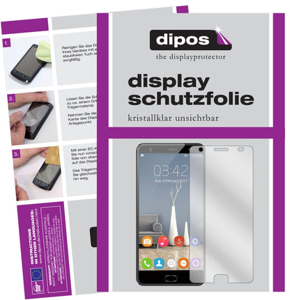 OukitelOK6000 Plus mit aufgebrachter dipos Displayschutzfolie, glasklare Darstellung ohne Einschränkungen