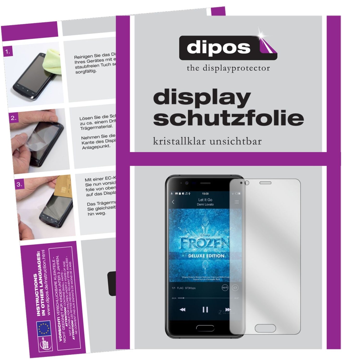 BlackviewP6000 mit aufgebrachter dipos Displayschutzfolie, glasklare Darstellung ohne Einschränkungen