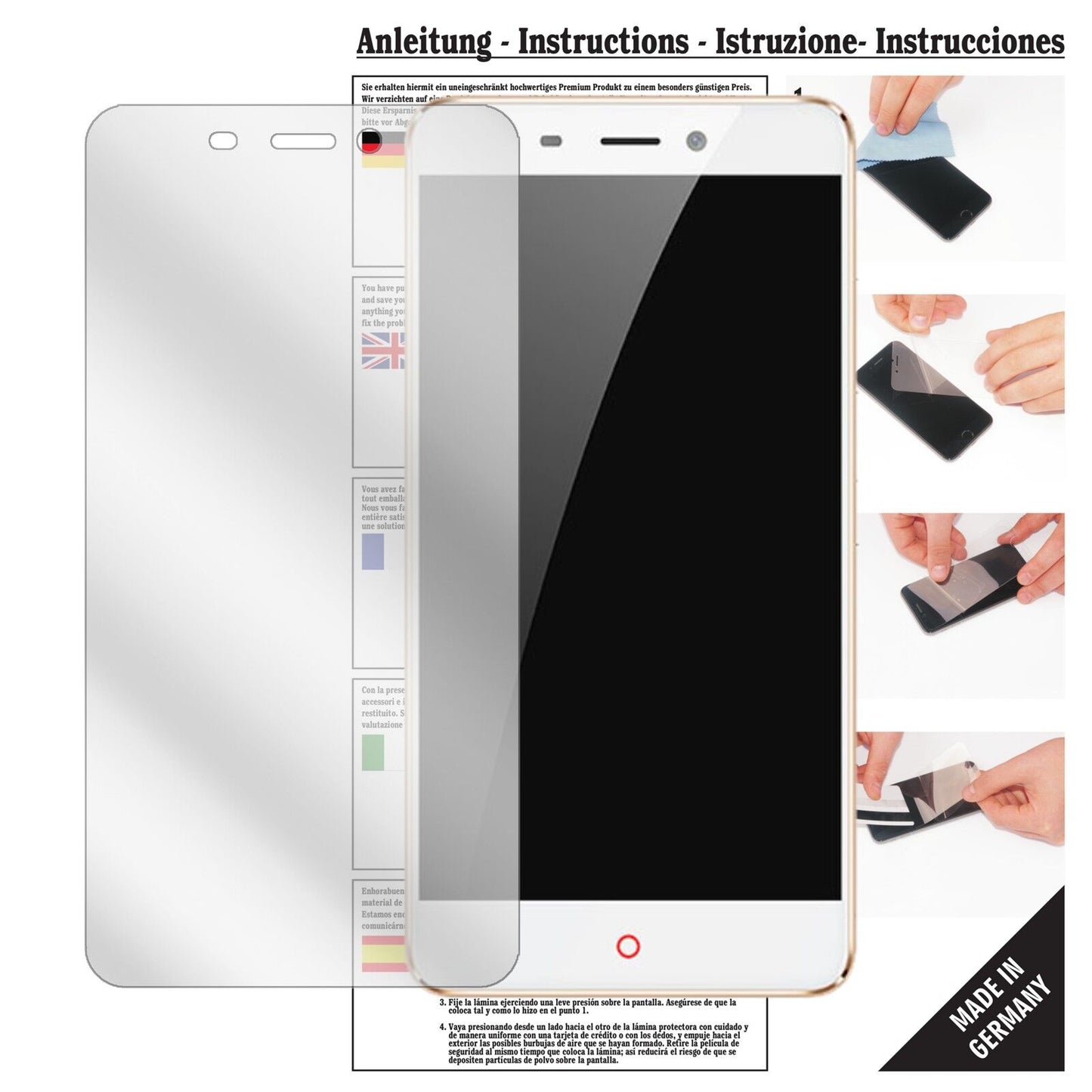 6x Schutzfolie klar für ZTE Nubia N1 Display-Schutzfolie