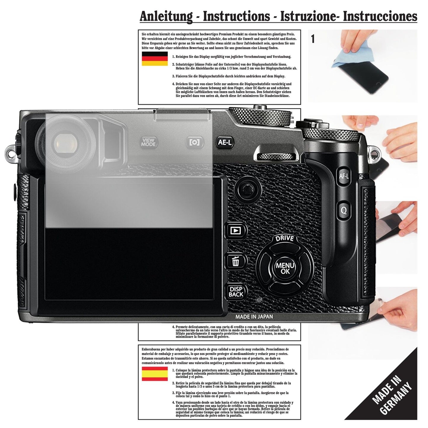 6x Schutzfolie klar für Fujifilm X-Pro2 Systemkamera Display-Schutzfolie