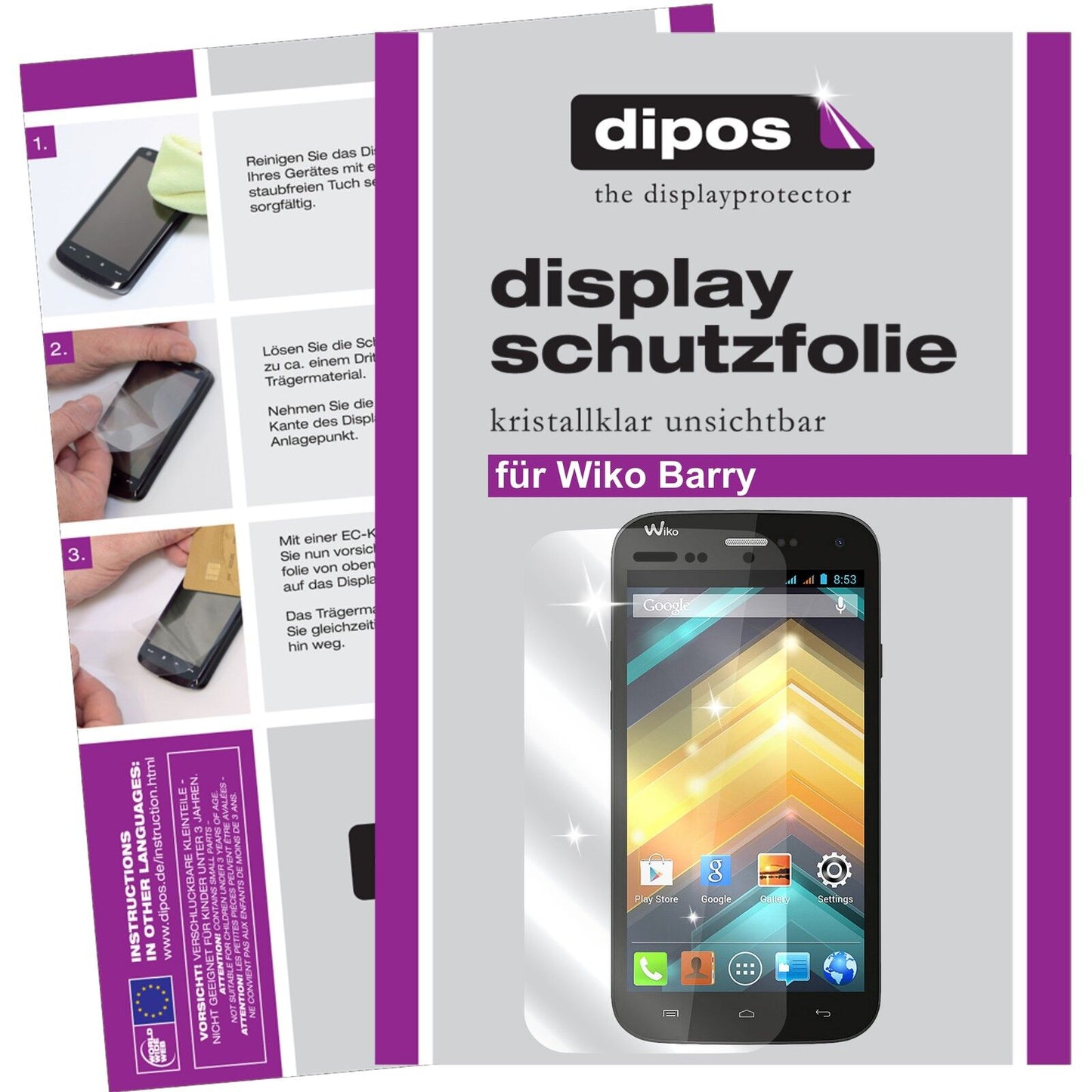 2x Schutzfolie klar für Barry Wiko Display-Schutzfolie