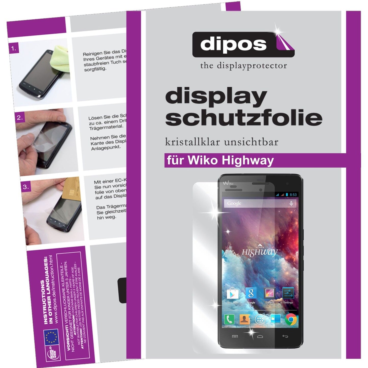 2x Schutzfolie klar für Highway Wiko Display-Schutzfolie