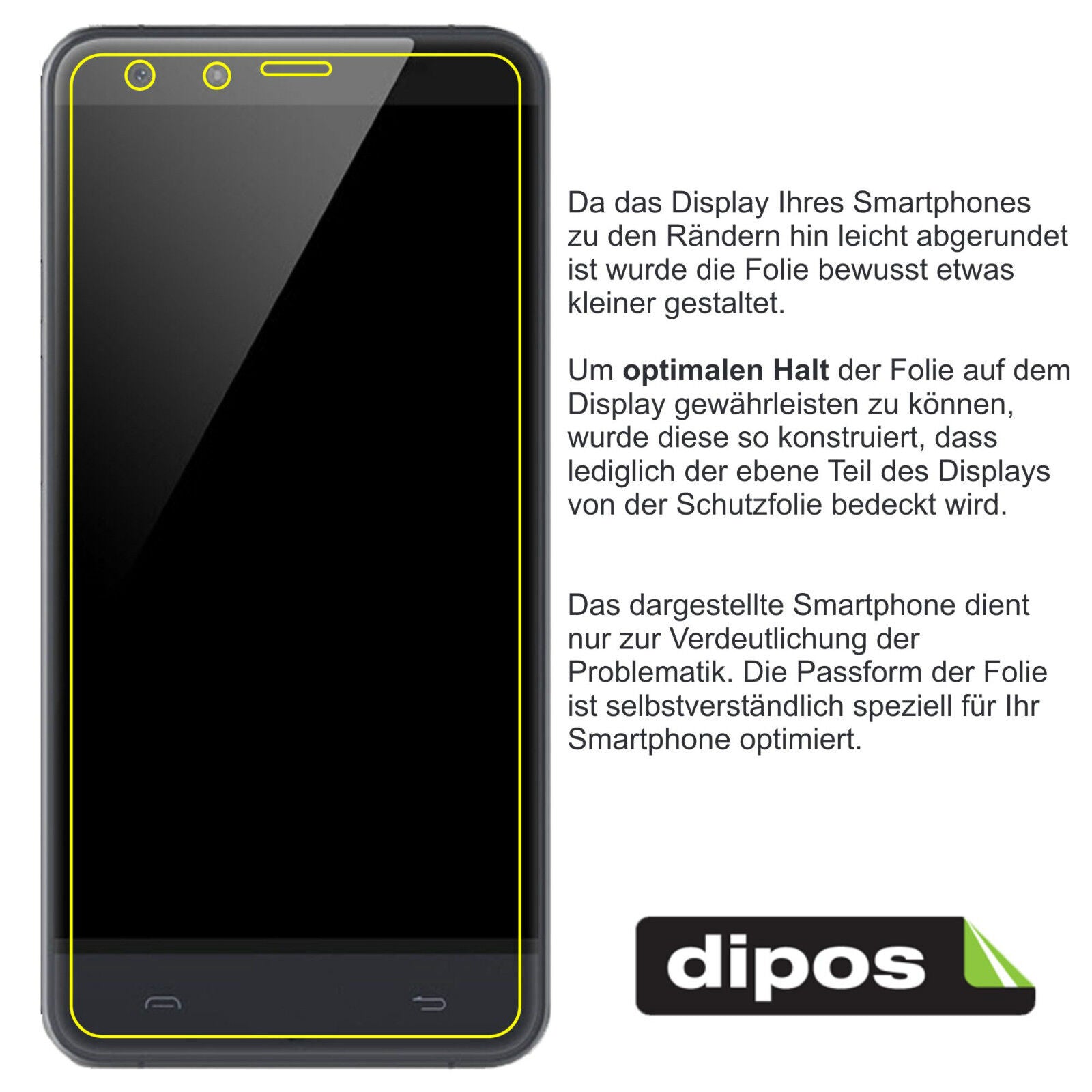 Schutzfolie mit optimaler Passform, zur Verwendung mit Hüllen geeignet