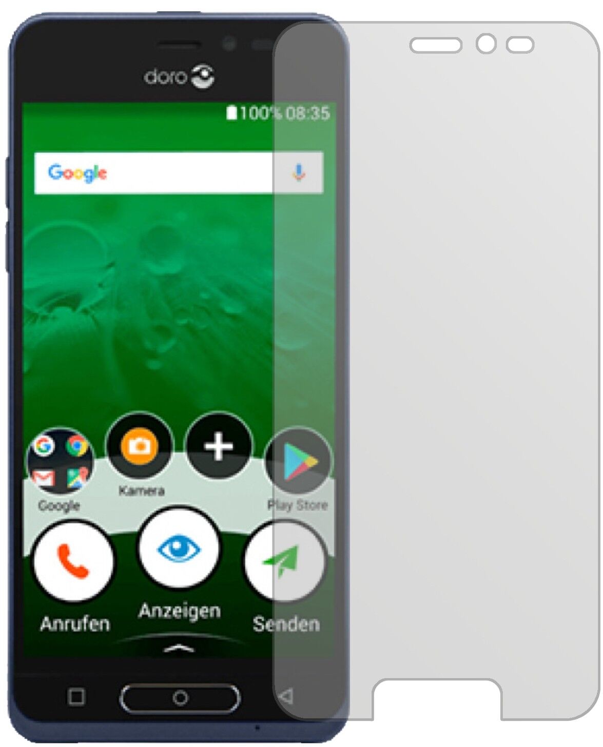 Matte Displayschutzfolie von dipos passend für Doro 8035, präziser Zuschnitt und blasenfrei montiert