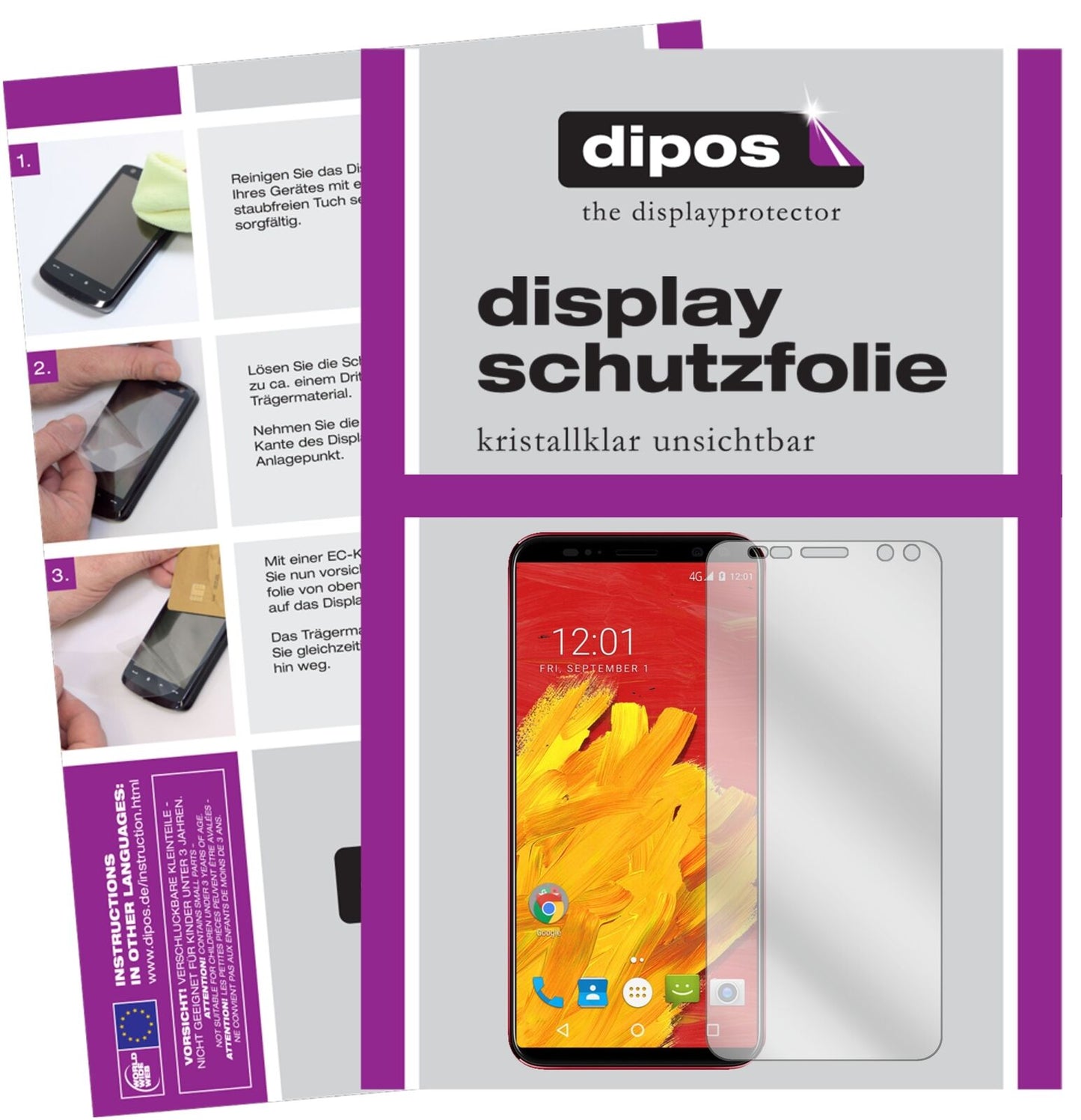 1x Schutzfolie klar für M-Horse Pure 3 Display-Schutzfolie
